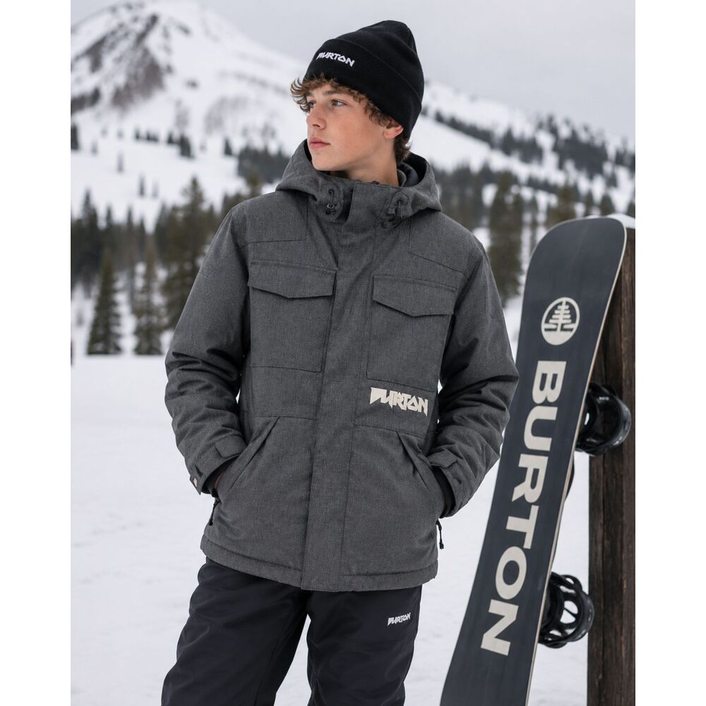 Burton Gray Winter Snowboard Ski Jacket Coat Boys Size Small
